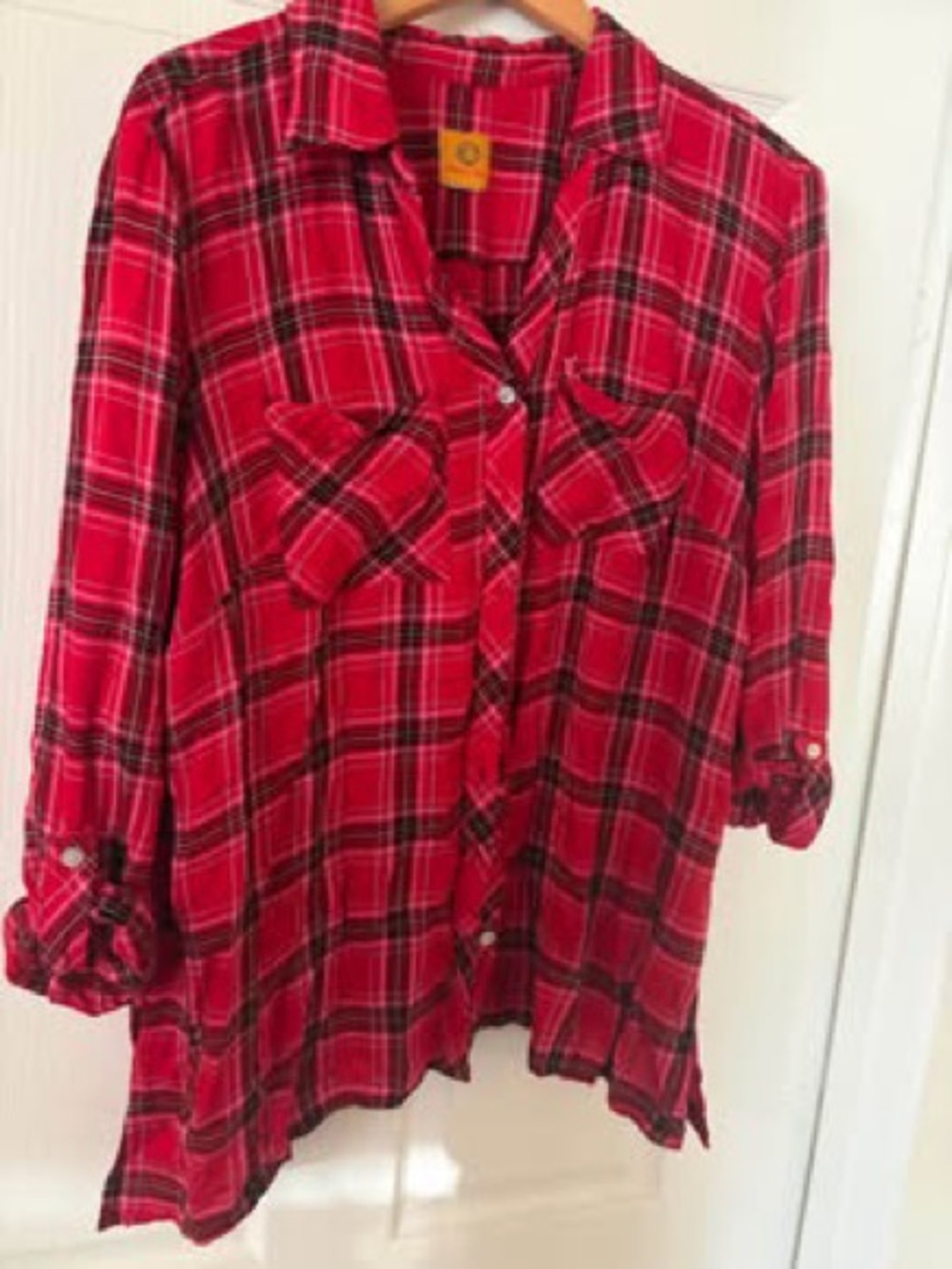 Ruby Rd. XL Red Plaid Button-Up Shirt - Picture 3 of 3